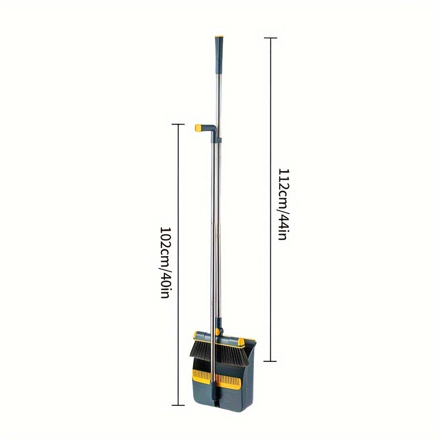 1set, Broom Dustpan Set Combination, Thickened Rotatable Foldable Stainless Steel Rod Strong ,And Durable Soft Hair Sweeping Broom Plastic, Cleaning Supplies for Indoor,broom and dustpan set,local warehouse ,household items