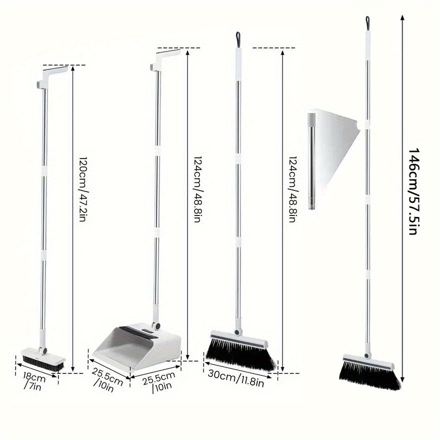 3 in 1 Broom Mop 3 in 1 Foldable Broom Mop Dustpan Combination Set | Household Cleaning Tool Set, Efficient Cleaning, Flexible Design, Quick Dust Removal, Good Helper for Home And Office Cleaning 2025